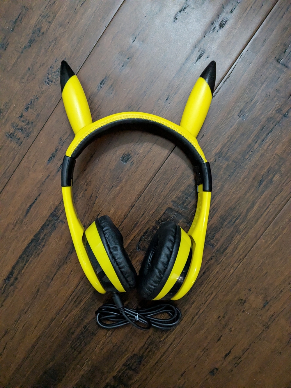 Pokemon Yellow and Black Pikachu Ear Wired On-Ear Headphones
